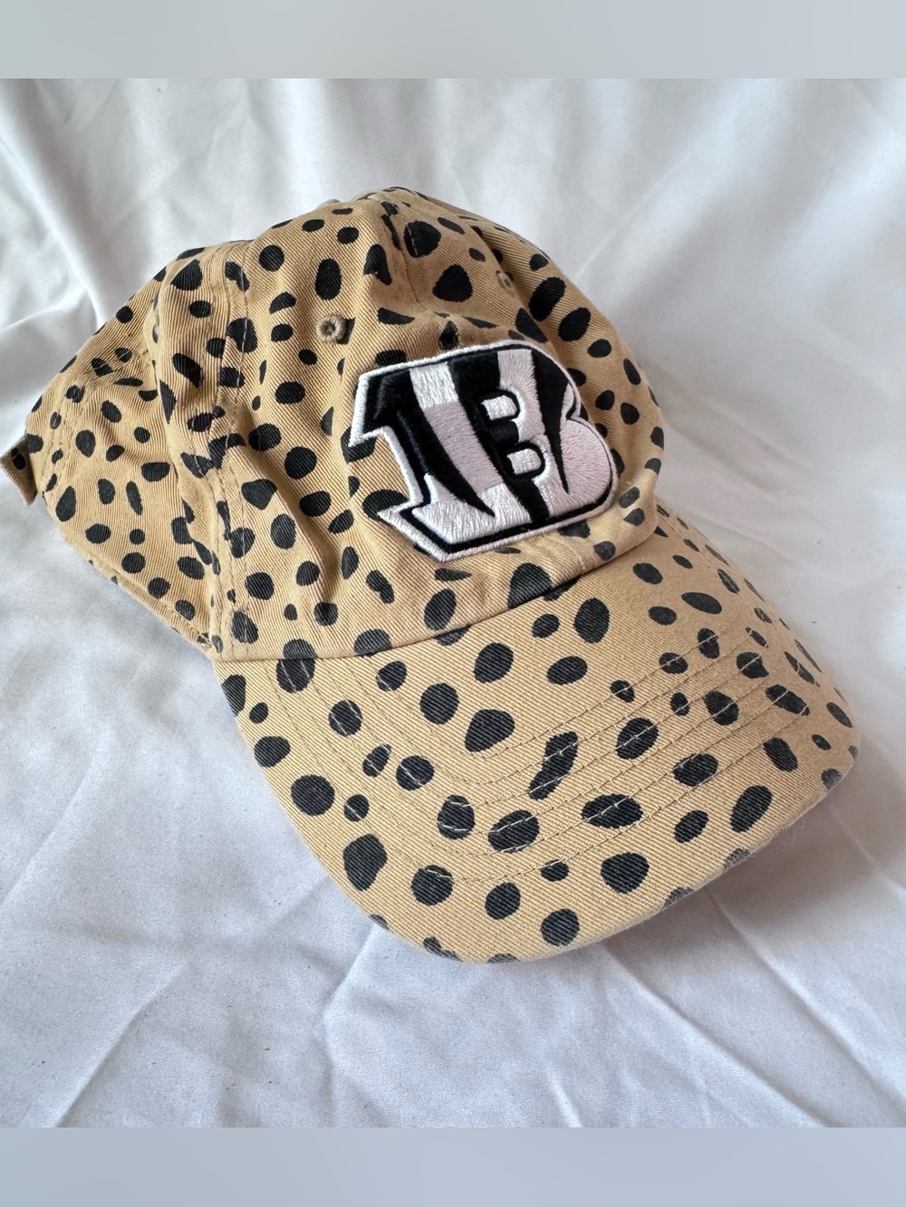 NFL Kids Tan Leopard Print Cap with Black Spot Patch